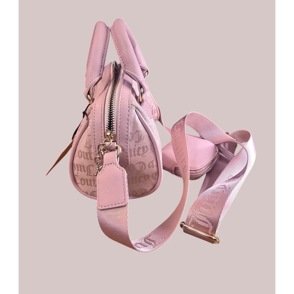 Juicy Couture Pink Diamond Semi Charmed Satchel Bowler Bag With Pouch NWT image 4